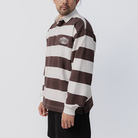Striped Rugby Jersey - Umber/White