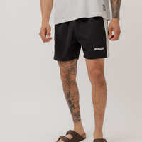Track Stripe Short in Black