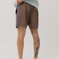 Track Stripe Short in Umber
