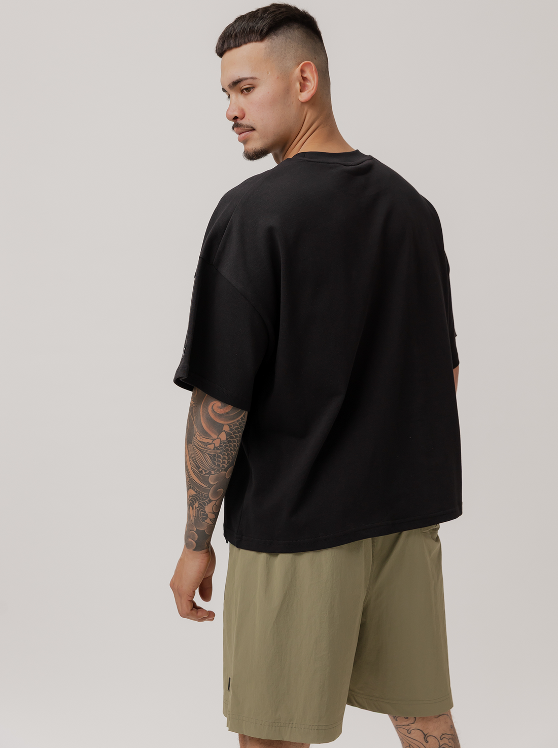 Classic Heavyweight Boxy Tee in Court Black